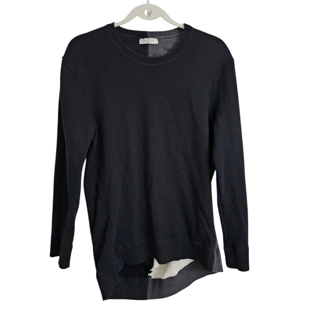 Valentino Jamie Reid Sweatshirt Mens Small Black Graphic Print Longline Pullover